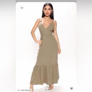 Fashion Nova Khaki Maxi Dress